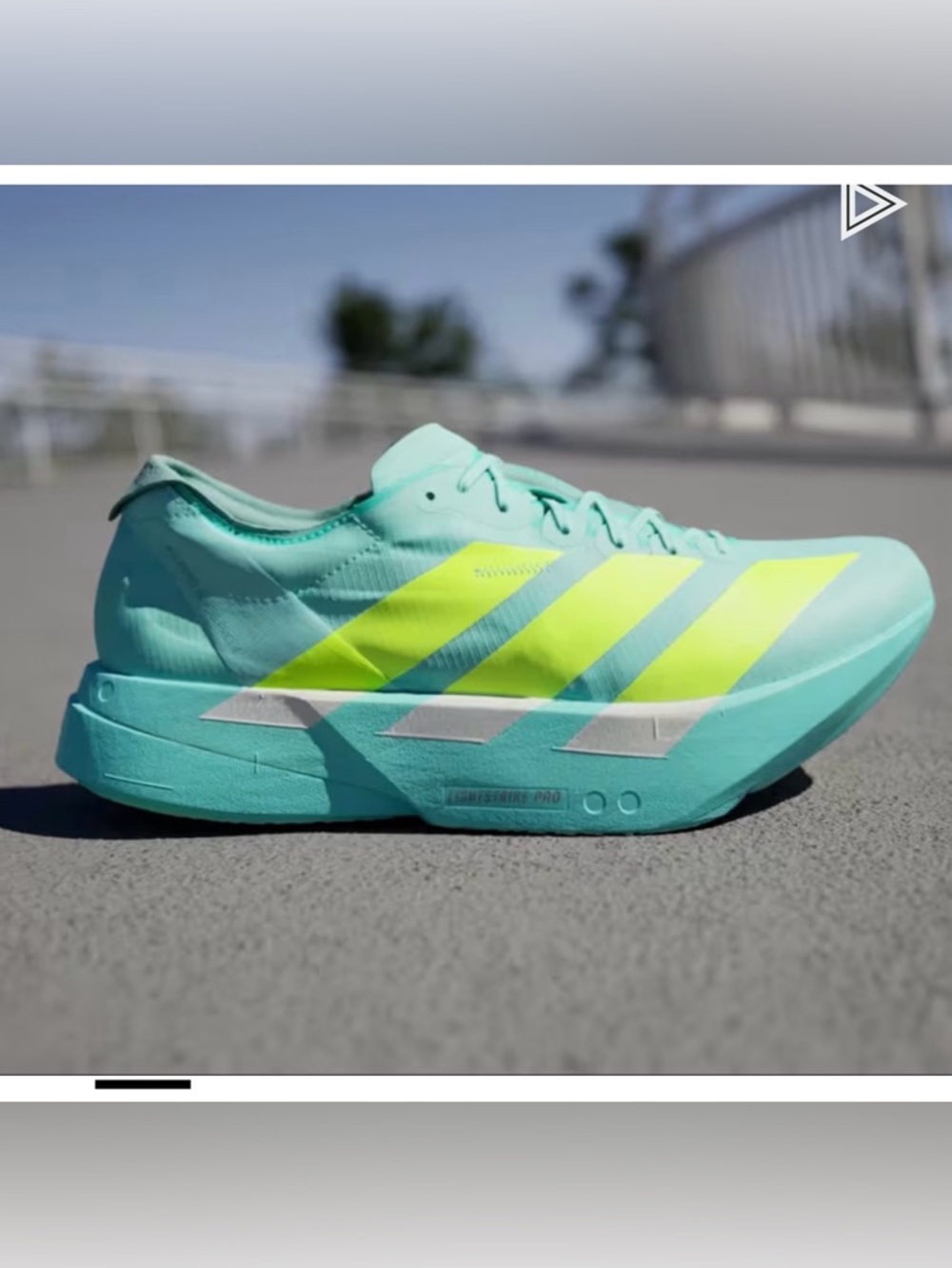 Adidas Adizero Adios Pro 4 Flash Aqua / Lucid Lemon JR1251 Men's 11.5(46)